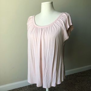LOFT blush pink cap sleeve tie back top